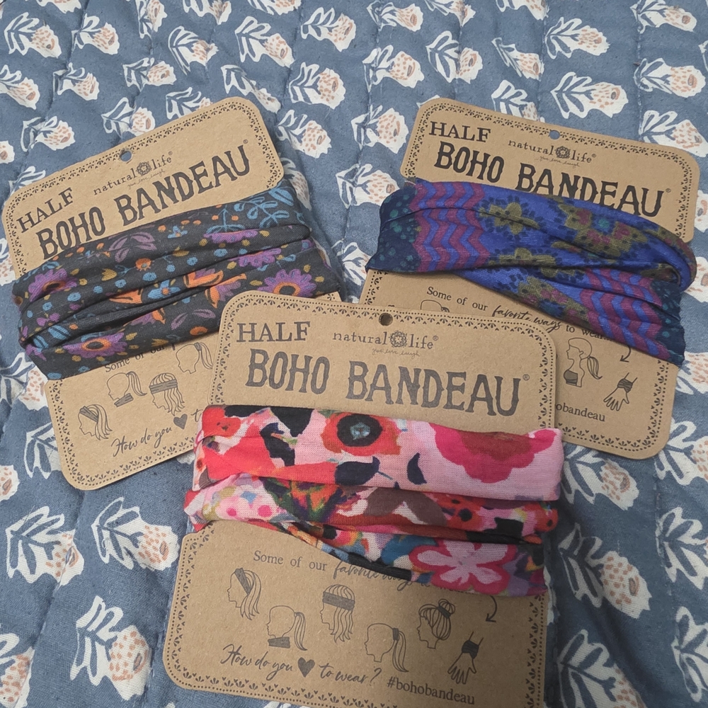 Natural Life Boho Bandeau Set - Black, Blue, Pink, Red